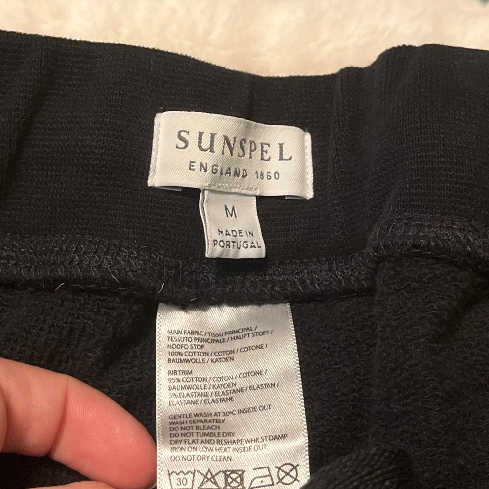 Sunspel Womens S/M Black Cotton Resortwear Summer Fall Lounge Travel Comfy Short